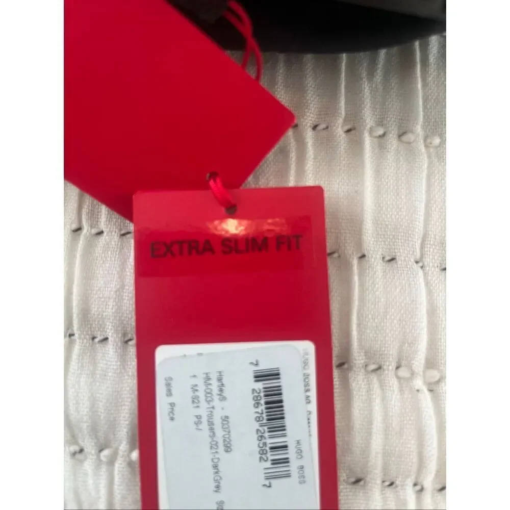 Hugo Boss EXTRA-SLIM-FIT TROUSERS IN VIRGIN-WOOL POPLIN New NWT